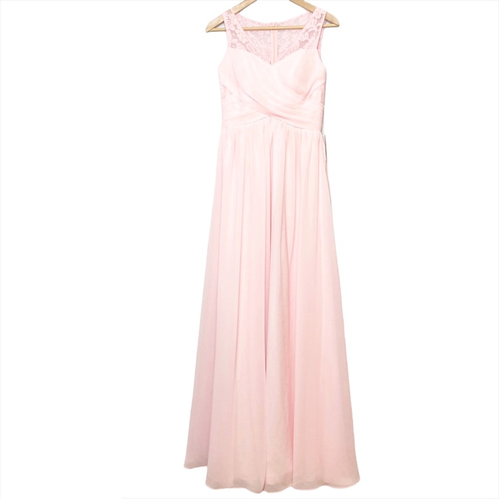 Liposa long chiffon dress Light pink bridesmaids